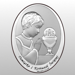 OBRAZEK PAMIĄTKA I KOMUNII ŚW. 10x13 CHŁOPIEC, OVAL