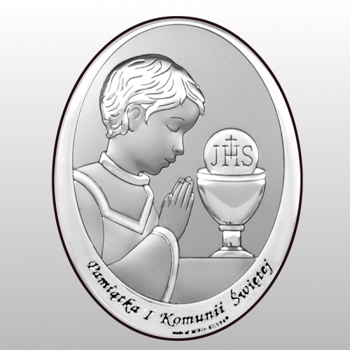 OBRAZEK PAMIĄTKA I KOMUNII ŚW. 10x13 CHŁOPIEC, OVAL