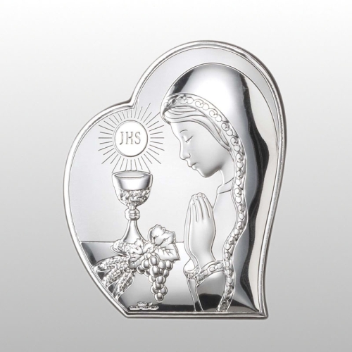 OBRAZEK KOMUNIA DZIEWCZYNKA SERCE 12x14,5