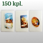 OPŁATKI WIGILIJNE : 5 SZT MAŁYCH + OBRAZEK + FOLIA - KARTON 150 KPL / 1,50 zł/kpl