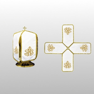 WELON NA PUSZKĘ BIAŁY HAFT IHS ( 24cm WYS.- KRZYŻAK) (37177/1)