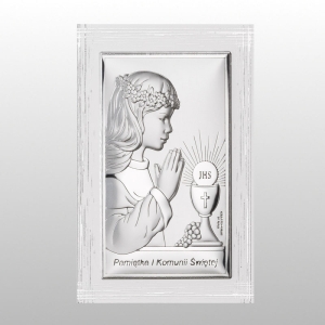 PANEL KOMUNIA DZIEWCZYNKA PAMIĄTKA I KOMUNII ŚWIĘTEJ BIAŁY 9X13