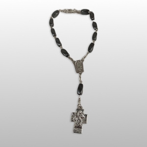RÓŻANIEC 10 BRANSOLETKA ZIEMIA ŚWIĘTA/WODA Z LOURDS/ŚW.KRZYSZTOF HEMATYT