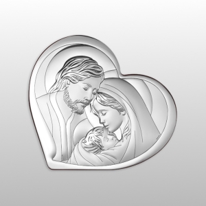 OBRAZEK ŚWIĘTA RODZINA SERCE 15,5x14 cm