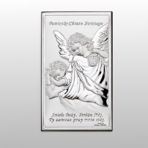 OBRAZEK ANIOŁ Z LATARENKĄ PAMIĄTKA CHRZTU ŚWIĘTEGO MODLITWA 6,5x11