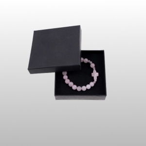 BRANSOLETKA "10" KAMIEŃ PÓŁSZLACHETNY (KWARC) W PUDEŁKU