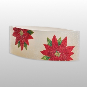 ŚWIECA DEKOROWANA CHRISTMAS FLOWER LAMPION ŁEZKA 265X95