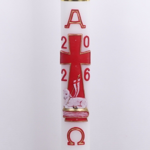 PASCHAŁ 2A 8.5/100cm  5KG BIAŁY, BARANEK NA KSIĘDZE WPISANY W KRZYŻ SZEROKI