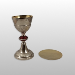 KIELICH + PATENA, WYS. 24CM, ZŁOCONY