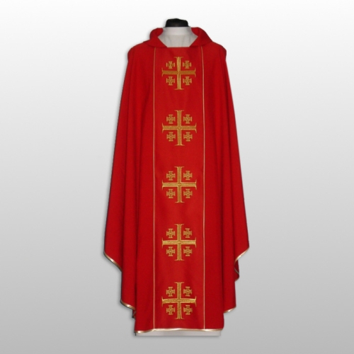 ORNAT HAFTOWANY GŁADKI CZERWONY (42899)