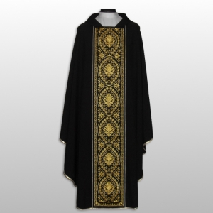 ORNAT HAFTOWANY GŁADKI CZARNY (42915)