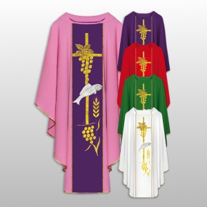 ORNAT HAFTOWANY GŁADKI CZERWONY (42944)