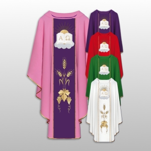 ORNAT HAFTOWANY GŁADKI CZERWONY (44003)