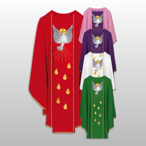 ORNAT HAFTOWANY GŁADKI CZERWONY (44048)