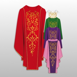 ORNAT HAFTOWANY GŁADKI CZERWONY (44089)