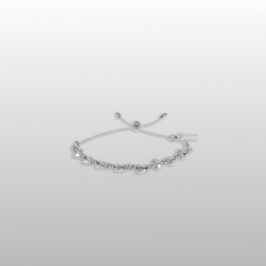 BRANSOLETKA SZNUREK "10" HEMATYT SREBRNY SERCA - EMATITE