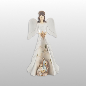 FIGURKA ANIOŁ ŚWIECĄCY ŚW. RODZINA KOLOR WYS. 21,5 CM