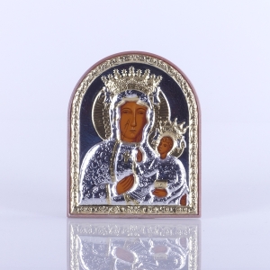 IKONA MB CZĘSTOCHOWSKA SREBRO, OWAL 8x10 CM