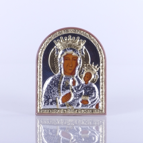 IKONA MB CZĘSTOCHOWSKA SREBRO, OWAL 8x10 CM