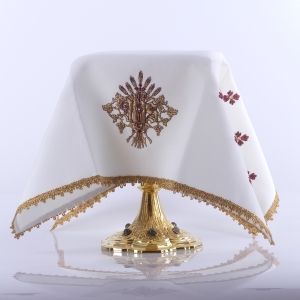 WELON NA KIELICH 50x50 "HAFT IHS" ECRU