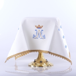 WELON NA KIELICH 50x50 "HAFT MARYJNY" ECRU