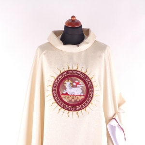 ORNAT BIAŁY BARANEK HAFT + STUŁA + WELON NA KIELICH