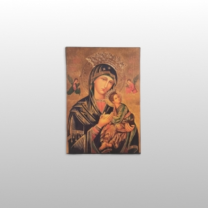 OBRAZ NA DESCE-IKONA, MATKA BOŻA NIEUSTAJĄCEJ POMOCY (TŁO ZŁOTE), 30CM x 21,5CM