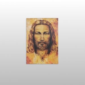 OBRAZ NA DESCE-IKONA, OBLICZE JEZUSA, 30CM x 21,5CM
