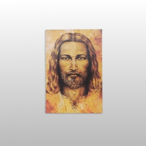 OBRAZ NA DESCE-IKONA, OBLICZE JEZUSA, 21,5CM x 15CM