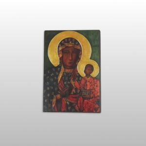 OBRAZ NA DESCE-IKONA, MATKA BOŻA CZĘSTOCHOWSKA, 21,5CM x 15CM