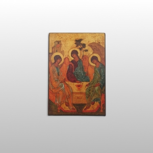 OBRAZ NA DESCE-IKONA, TRÓJCA ŚWIĘTA (RUBLOV), 21,5CM x 15CM