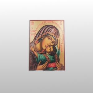 OBRAZ NA DESCE-IKONA, MATKA BOŻA UMILENIE (AUREOLA WZOREK), 28,5CM x 41,5CM