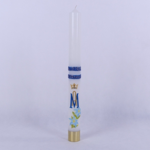 ŚWIECA RORATKA 2.5kg BIAŁA 75/7 CM APL. M + KWIATKI