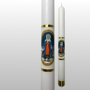 ŚWIECA BIAŁA 0.24 GROMNICA Z NAKLEJKĄ 36/3 CM