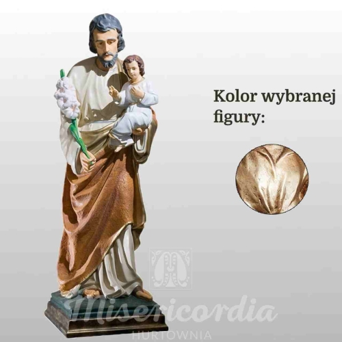 ŚW. JÓZEF OPIEKUN (Z DZIECIĄTKIEM I LILIJKĄ) 110CM WŁOSKIE ZŁOTO (753)