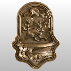 MISA Z KWIATAMI 50CM ZŁOTY (945)