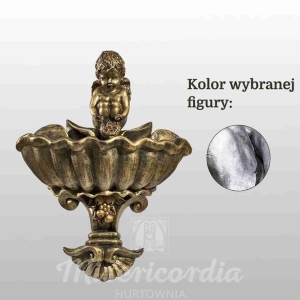 ANIOŁEK SIEDZĄCY NAD MISĄ 38CM SREBRNY (950)