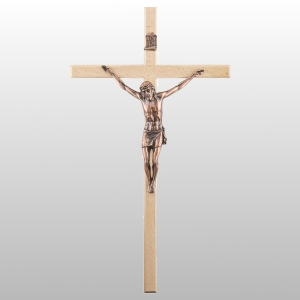 KRZYŻ WISZĄCY DREWNO KOLOR NATURALNY 45CM