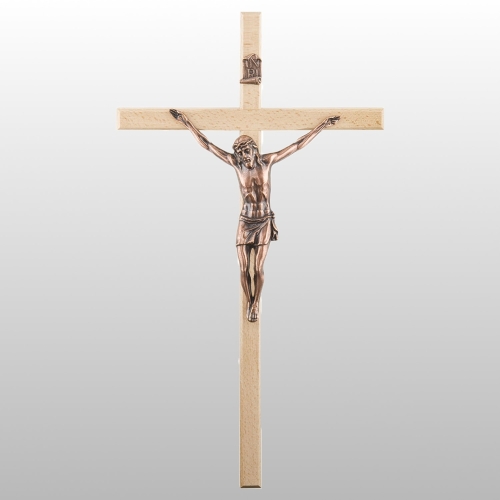 KRZYŻ WISZĄCY DREWNO KOLOR NATURALNY 45CM