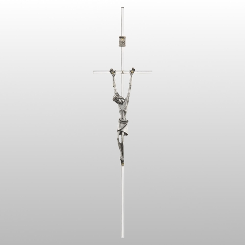 KRZYŻ WISZĄCY NIKIEL 32CM 