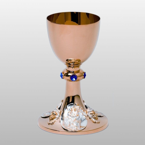KIELICH MARYJNY Z KAMIENIAMI h - 24 cm, (51490)