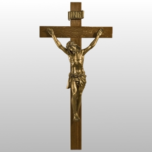 KORPUS CHRYSTUSA 100 CM NA KRZYŻU 156 x 78 CM ZŁOTY (175)