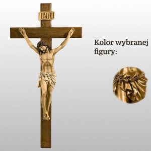 KORPUS CHRYSTUSA 100 CM NA KRZYŻU 156 x 78 CM WŁOSKIE ZŁOTO (175)
