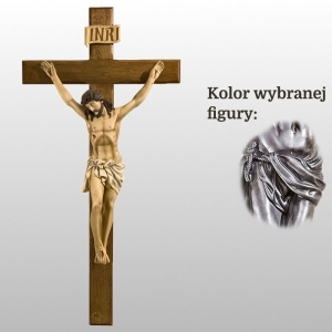 KORPUS CHRYSTUSA 100 CM NA KRZYŻU 156 x 78 CM SREBRNY (175)