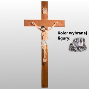 KORPUS CHRYSTUSA 65 CM SREBRNY NA KRZYŻU 125 x 60 CM (178)