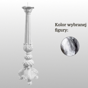 LICHTARZ ŻYWICZNY 58 CM SREBRNY (966)