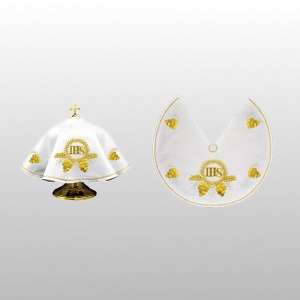 WELON NA PUSZKĘ BIAŁY HAFT IHS ( 45cm ŚR. - Z WYCIĘCIEM) (52601)