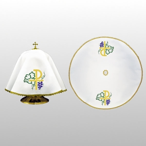 WELON NA PUSZKĘ BIAŁY HAFT PAX WINOGRONA ( ŚR. 53cm .- OKRĄGŁY) (52606)