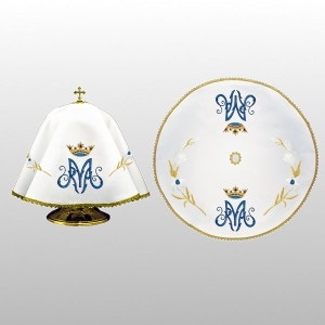 WELON NA PUSZKĘ BIAŁY HAFT MARYJNY ( ŚR. 53cm .- OKRĄGŁY) (52607)