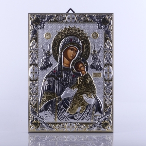 IKONA SREBRNA ZDOBIONA DO KRAWĘDZI - MB NIEUSTAJĄCEJ POMOCY, 20 X 28cm